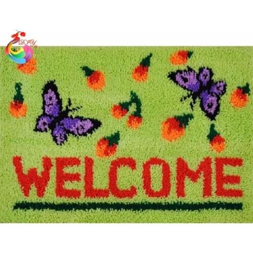 Diy needlework Craft Latch hook rug kits Carpet embroidery sets for embroidery stitch thread cross-stitch rugs carpets Butterfly