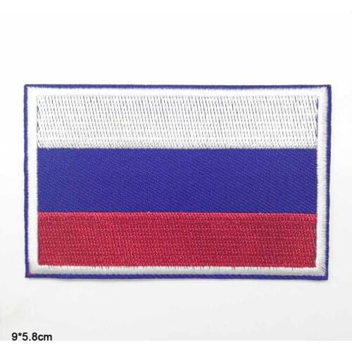 Russian Russia National Flag Iron On Patches Wholesale Embroidered Clothes Patch For Clothing Clothes Stickers Garment Apparel