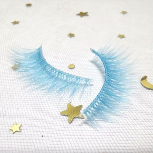 NEW 100Pairs 3D Colored Faux Mink Eyelash Red Yellow Green Purple Colorful Fluffy High Volume Makeup Beauty Rainbow Lashes