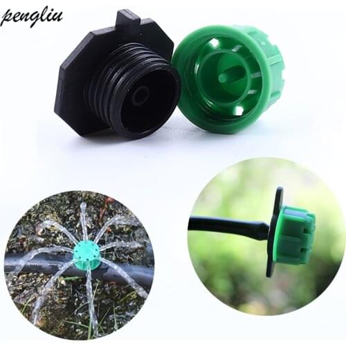 8 Hole Pressure Compensation Dripper Garden Sprinkler Emitter 1/4" Inch Barb Connector Drip Irrigation 20pcs-pack IT209
