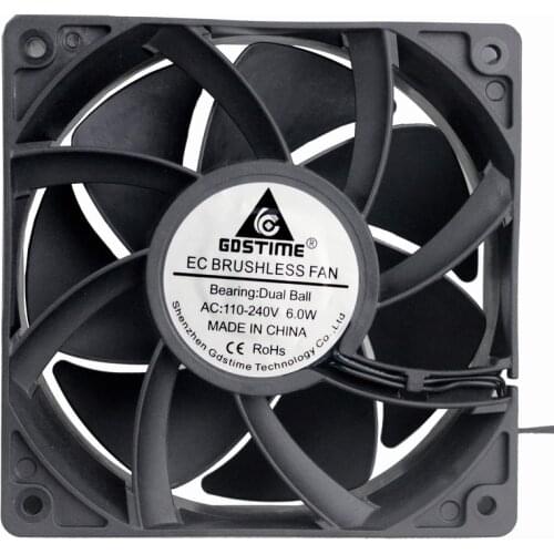 EC110v 120V 220V 12038 12cm 120mm axial fan 120*120*38mm dual ball bearing silent Brushless Cooling Fan EC fan