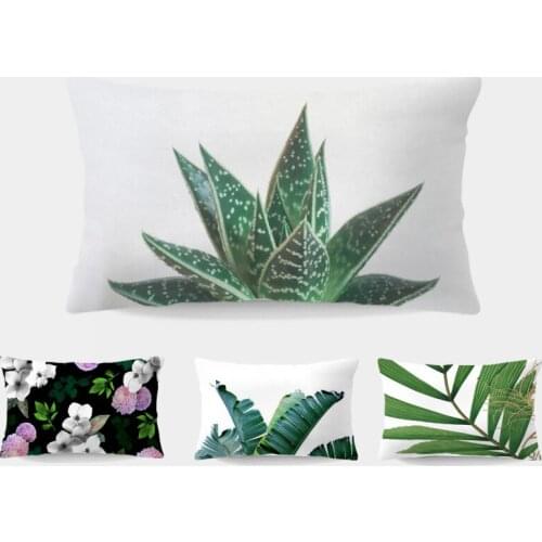 Hummingbird Succulents Cushions Tropical Plants Cactus Pillows Case Morocco Bedroom For Sofa Throw Pillow Case Rectangle Velvet