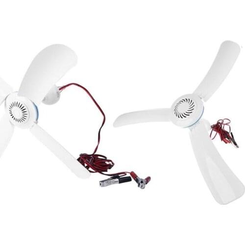 12V Portable Ceiling Fan 16â/31.5â Hanging Camping Tent Fan for Outdoor Bed Home