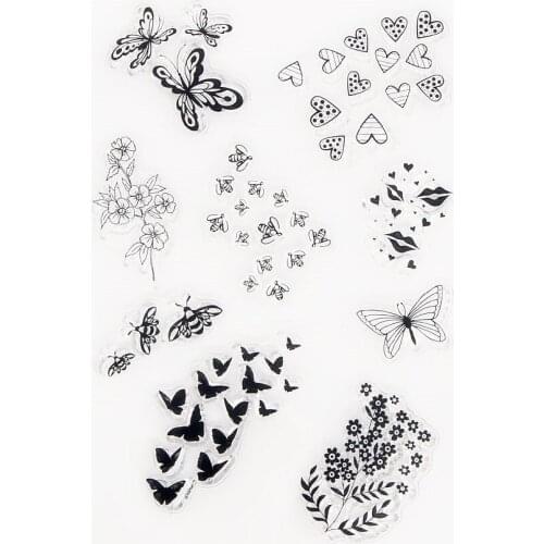 11x15cm Butterfly Wind Transparent Seal Clear Stamps Silicone Seal TPR Halloween Christmas Roller Stamps DIY Scrapbooking Card
