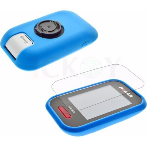 Outdoor Cycling Silicone Rubber Protect Red Case + LCD Screen Film Protector For Polar V650 GPS Accessories