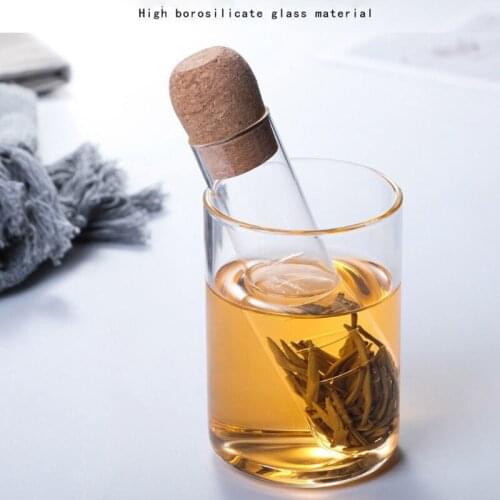 Glass Tea Infuser Empty Bottle Mini Transparent Tea Strainer Cork Glass Bottle Tube Brewing Test Tube Tea Set
