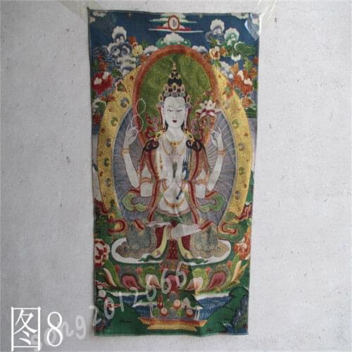 Tíbet, bordado de seda thangka guanyin bodhisattva/8