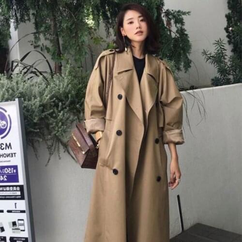 Trench Womens Middle Long 2021 Autumn and Winter New Korean Ins Casual Khaki Temperament Popular Coat Early Autumn Womens Coat