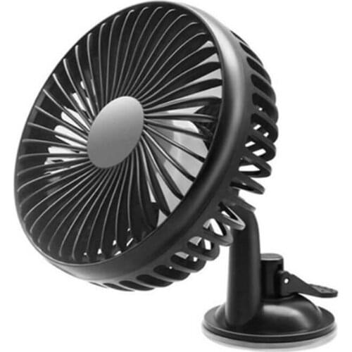 USB Car Fan 360 Degrees Rotation Suction Cup Car Seat Back Single Head Car Fan 12V/24V Low Noise 3 Speed Control Car Fan