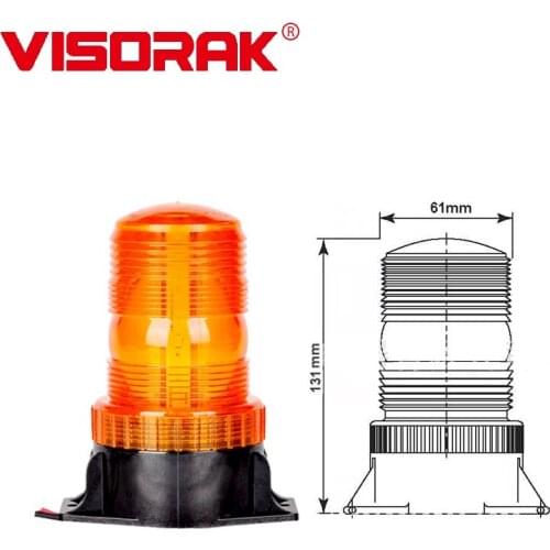 VISORAK 3“ 60V Amber LED Strobe Light School Bus Emergency Flash Beacon Light For Sweep Car Machine Tool Construction Vehicles