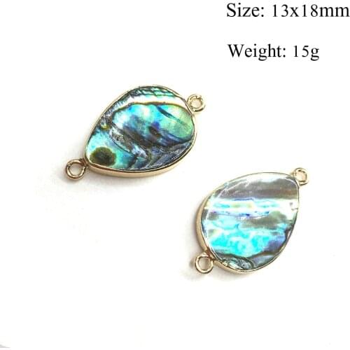 Vintage Colorful Double Hole Connector Pendants Natural Abalone Shell Pendant Charms For Jewelry Making Bracelet DIY Necklace