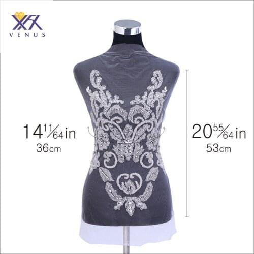XFX VENUS 1pc beautiful flowers beaded bodice applique and crystal bodice Lady handmake Wedding Dress Accessories