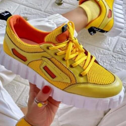 2021 Women Autumn Mixed Colors Sneakers Ladies Vulcanized Mesh Breathable Flats Female Casual Sport Shoes Plus Size Footwear