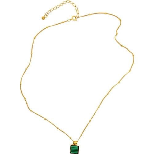 POTCET 2021 Trend Fashion Womens Stainless Steel Square-titanium Steel Necklace Pendant Geometric Trend Free Ship Jewelry