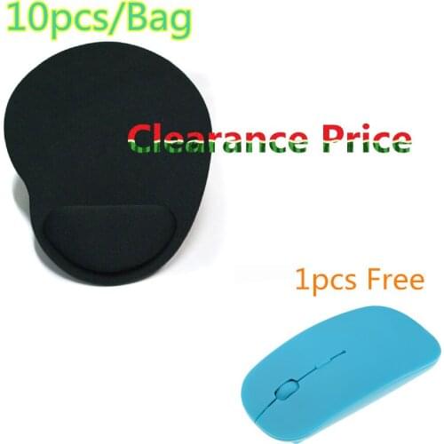 10pcs/bag Black Mouse Pads with wrist rest Mousepad Gamer Mice mats Desktop PC Computer Get 1 Free Mouse