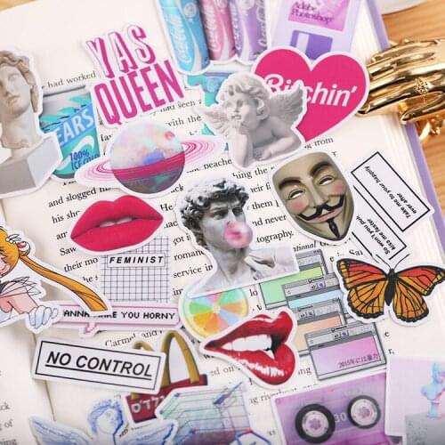 27PCS Steam wave series Stickers Crafts And Scrapbooking stickers book Student label Decorative sticker kids toys