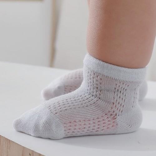 4 Pairs Lot Children Summer Short Cotton Socks Kids Boys Girls Newborn Infant Mesh Thin Cute Stripe Lace Socks Baby Accessories