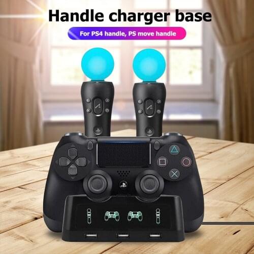 4 in 1 Joypad Controller Charging Dock Game Joystick Handle Power Supply Base Stand for PS4+PS Move Gamepad Charging Base