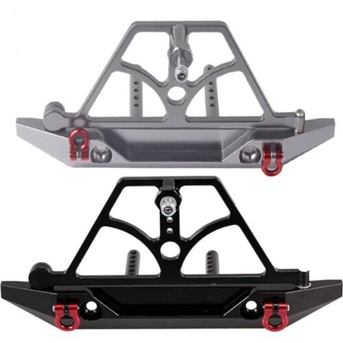 CNC Aluminum Rear Bumper with Swing Spare Tire Rack and Trailer Hitch for 1/10 RC Crawler Axial SCX10 D90 RGT 86100
