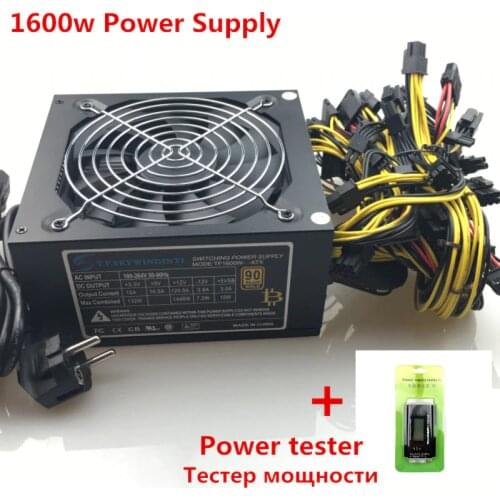 T.F.SKYWINDINTL 1600W Power Supply for mining gpu 1600W ATX Mining Power Supply 6 gpu Graphics Card 14CM antminer Fan BTC PSU