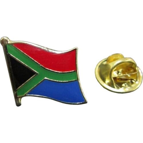 South Africa flag lapel pin badge+Iron plated brass+paints+epoxy+butterfly back button-Free shipping(350 pcs/lot)