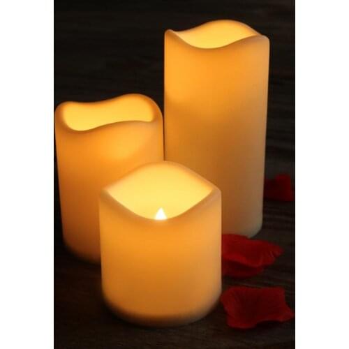3X Electronic Candles Flickering LED ABS Tea Light Frameless Garden Yard Bar Night Lamp Battery Operated for Home Wedding Decor