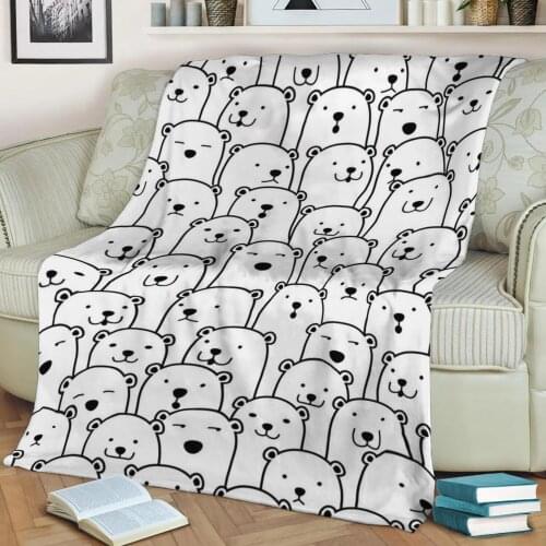 Bear Flannel Throw Blanket 3D Printed Keep Warm Sofa Child Blanket Home Decor Textiles Dream Family Gift