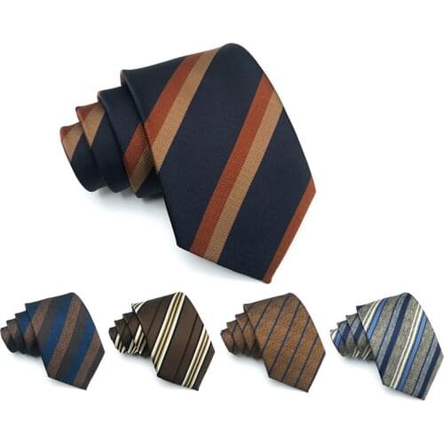 New Fashion Striped 8 CM Wide Tie For Men High Quality Wedding Party Business Dress Suit Necktie Male Gift With Box