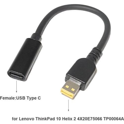 Huiyuan USB Type-C Power Adapter Plug Converter Laptop Charging Cable Fit for Lenovo ThinkPad 10 Helix 2 4X20E75066 TP00064A