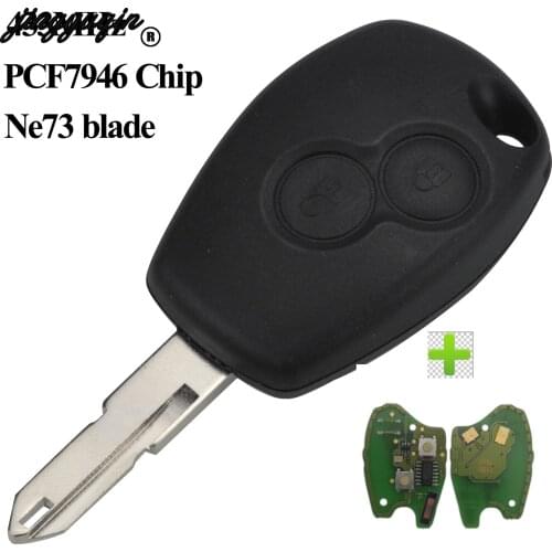 Jingyuqin 2 Button Ne73 433MHz Transponder PCF7946 Chip Remote Fob Car Key Shell For Renault Vivaro Movano Traffic Master