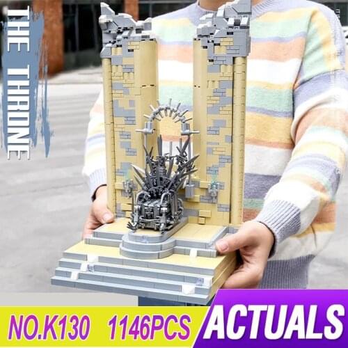 K130 Famous Movie Toys The Iron Throne Model Building Blocks Assembly Bricks Educational Toys As Children Christmas Gifts