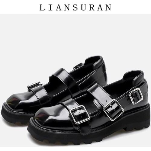 Retro Black Loafers Women Boat Shoes Zapatillas Mujer Thick Kawaii Shoes Cute Women Mary Jane Shoes Platform Women Dress Shoes