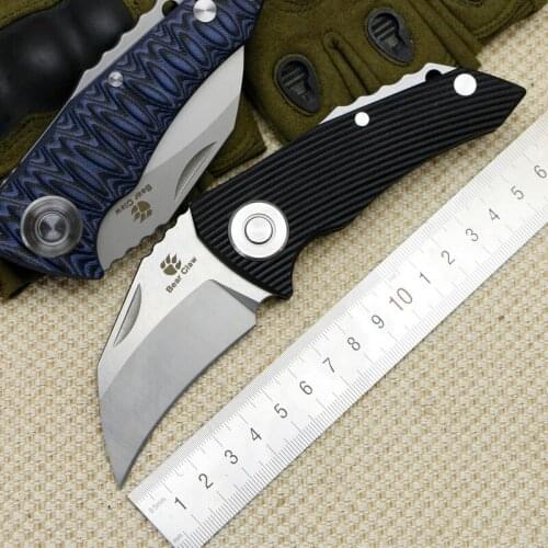 LOVOCOO Bear clawbal-01 bearing folding knife D2 blade G10 + steel Handle Hunting outdoor camping survive pocket knives EDC tool