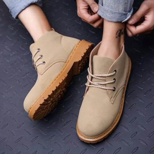 2021 Spring Autumn Casual Men Single Boots New Tide Wild Ankle Boots Mens Work Shoes High-top Shoes Fashion Mens Shoes