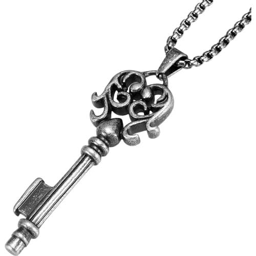 IJD2550 Retro Key Keepsake Necklace for Memorial Pendant Jewelry