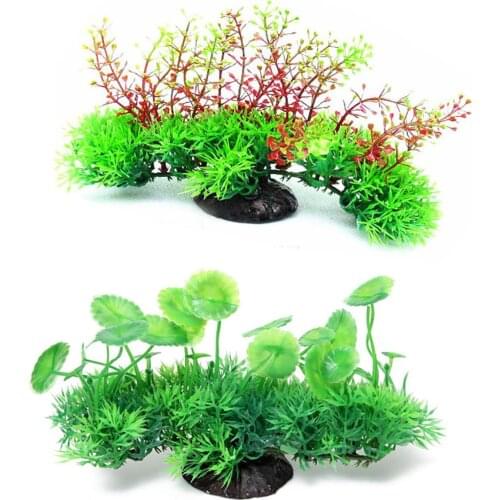 Plastic Artificial Water Grass Lotus Leaf Aquarium Plant Fish Tank Ornament