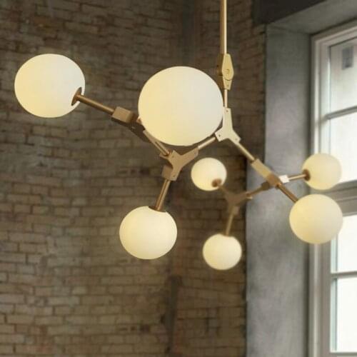 Loft Concise Magic Beans Restaurant Pendant Light Art Tree Branches Designer Hanging Light Dining Room Bar Glass Led Light