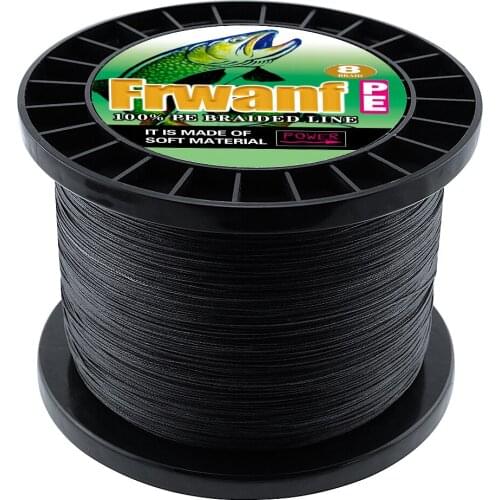 Strong PE Material braided fishing line product tough and durable 1500m 2000m 8 braid super cord wire 8 strand never faded black