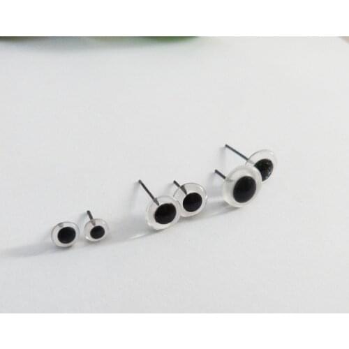 60pcs/lot new arrvial 3/4/5/6/7/8/9/10/11/12mm clear glass toy pin eyes for diy wool felt handcraft findings--size option