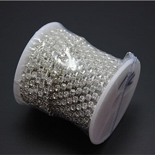 SS12 sparse crystal stone silver base 10yards/roll ,Rhinestone chain,garment accessories,15004A