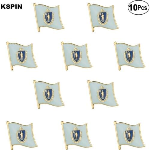 U.S.A Massachusetts Lapel Pin Flag badge Brooch Pins Badges 10Pcs a Lot