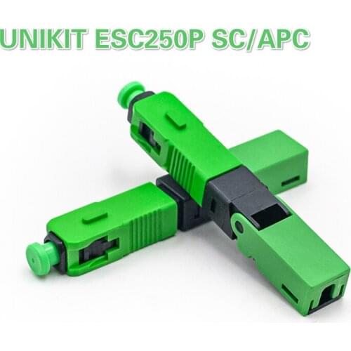 UNIKIT ESC250P SC APC Fast Connector Mechanical Fiber Optic Fast Pre-polish No-Polish Connector 50/100/200Pcs Lot sell