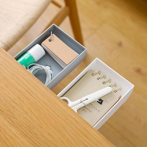 Punch Free Storage Drawer Office Pen Stationery Storage Box Hidden Paste 2pcs Home Small Cosmetic Makeup Brush Organizer