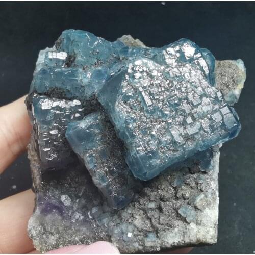 206.8gNatural blue-green fluorite mineral specimen healing energy QUARTZ GEM teaching home decoration original stone ornamental