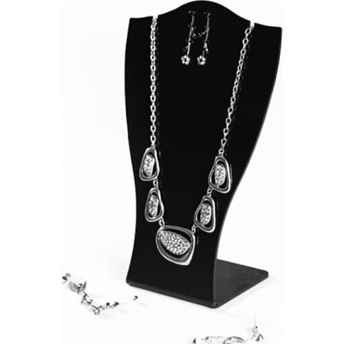 Acrylic necklace display stand jewelry holder necklaces & earings support jewellery organizer showcase piercing exhibitor case