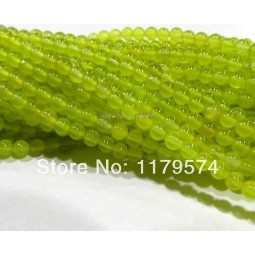 Accessory Crafts Parts Wholesale 4mm Green Peridot Round Semi Finished Stones Balls Gifts Loose Beads 15inch Fitting Female