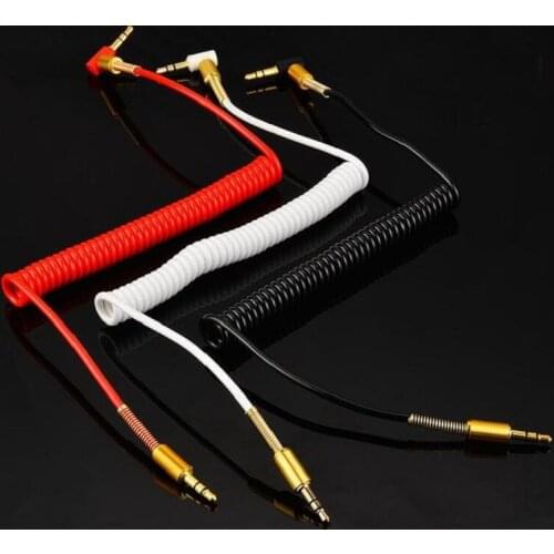 3.5 Jack Aux Cable 3.5mm Car Spring Audio Cable Gold Plated jack male to male speaker cables for Headphone Speaker