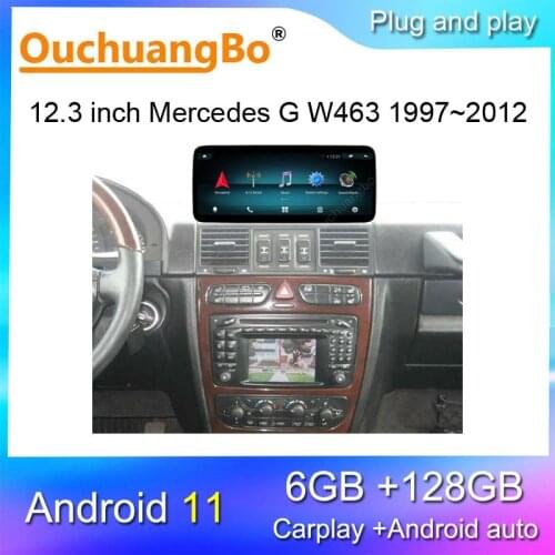 Ouchuangbo 12.3 inch radio video player for Mercedes Benz G W463 G463 G63 G500 G320 G55 W461 with Android 10 DSP 1920*720