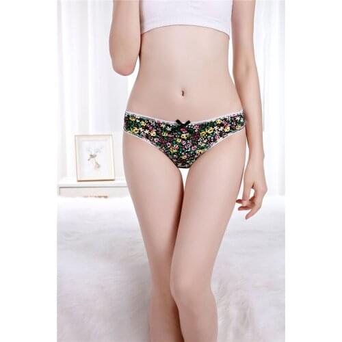 Free Shipping 5pcs/lot New Hot Sell Girl Thong Cotton Ladies Thong Print Ladies Panty T Pants Shorts 87383
