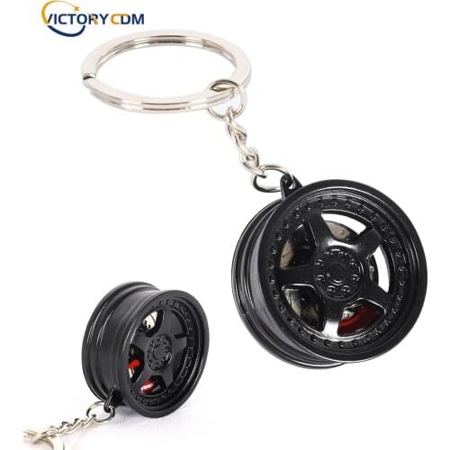 RIM Car Wheel Turbo Keychain Key Ring with Brake Discs Car Tire Wheel Keychain Auto Car Key Chain Keyring For BMW Audi fans